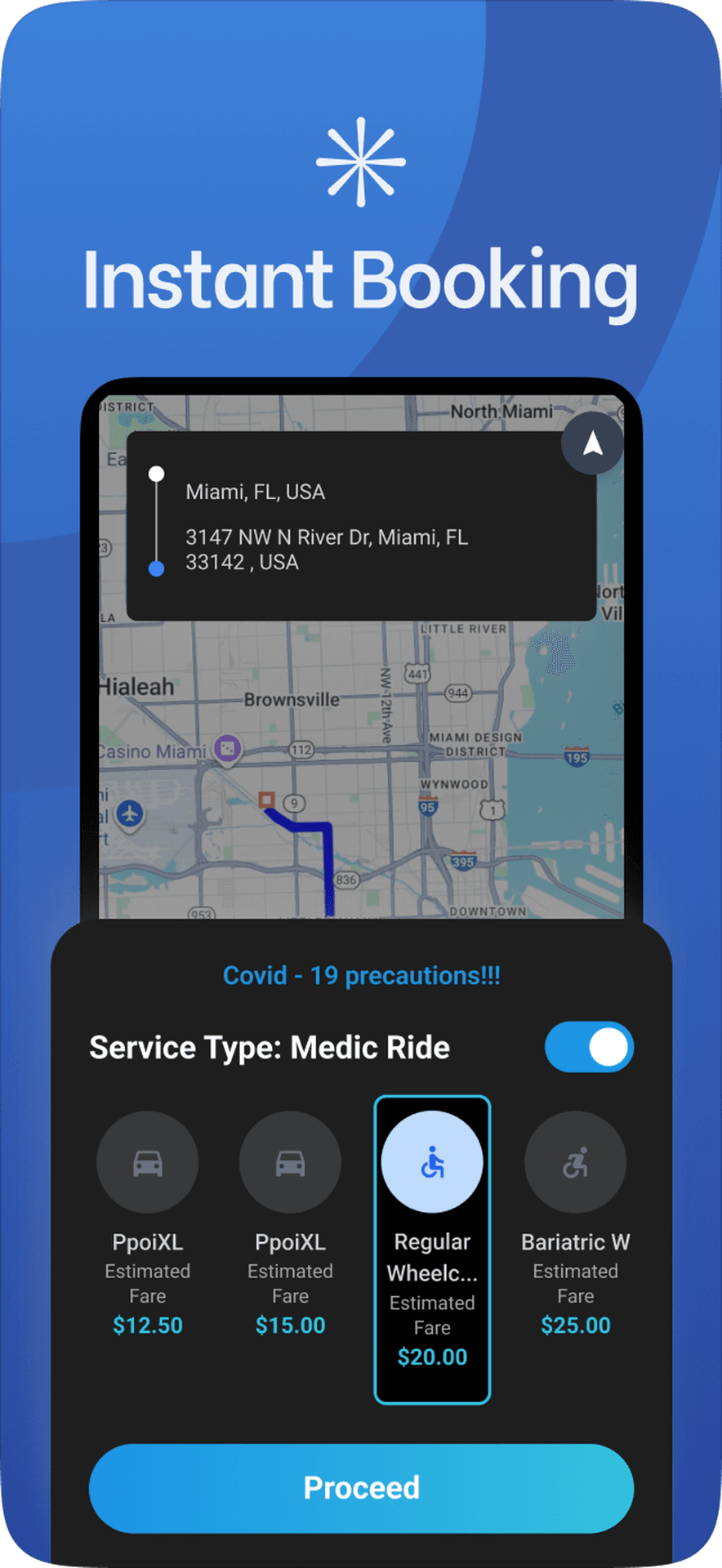 Ppol Rider app — instant booking with live map and fare estimate